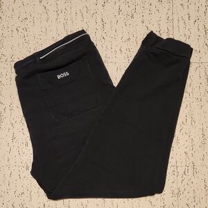 Boss Black Embroidered Spellout Logo Jogger Sweatpants